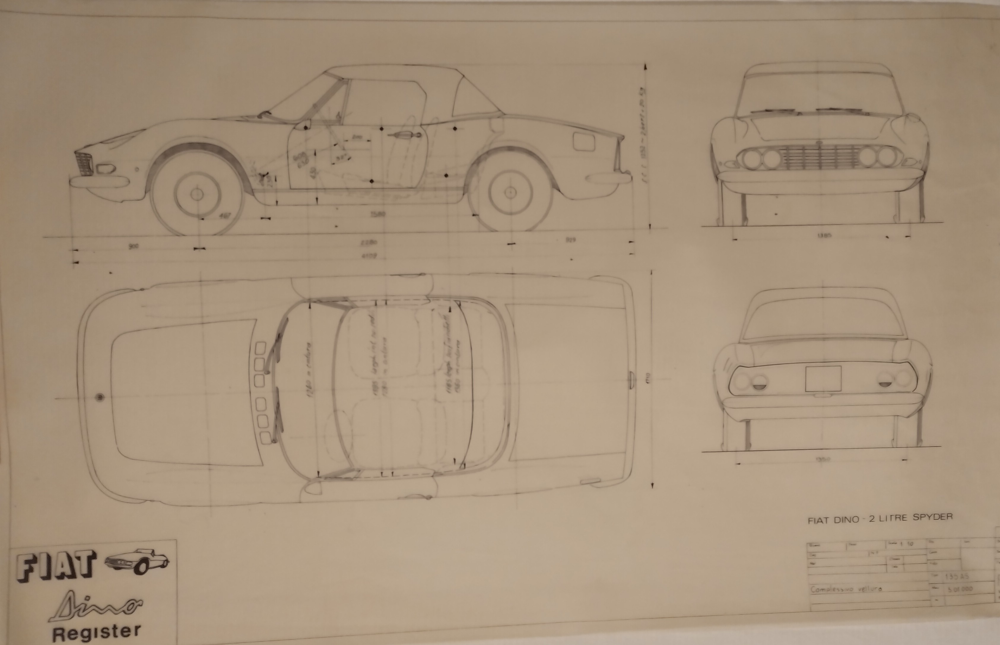 fiat dino spider blueprints